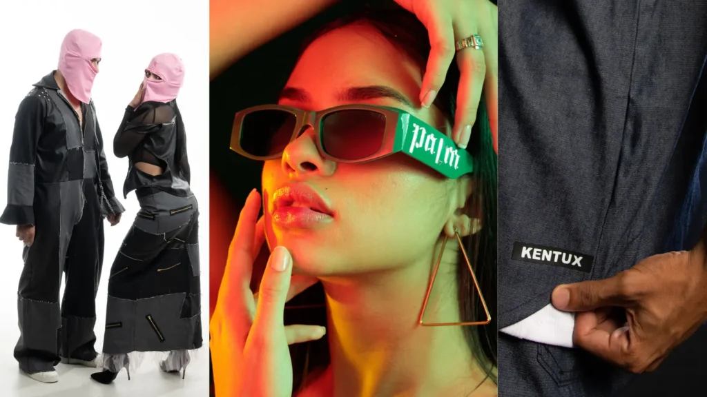 Sesión de moda streetwear con modelos y gafas de color